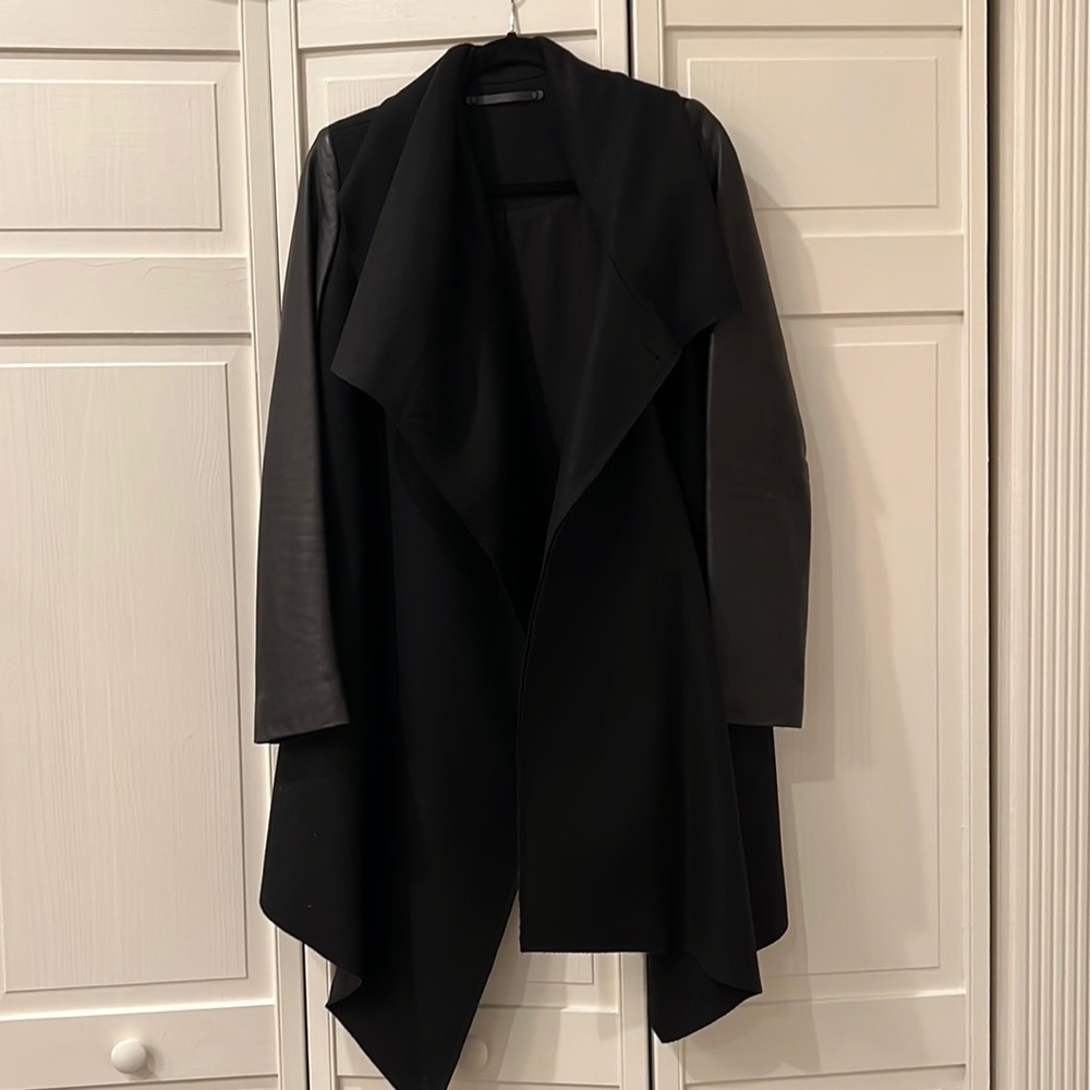 All Saints US 6 leather sleeves jacket like NEW